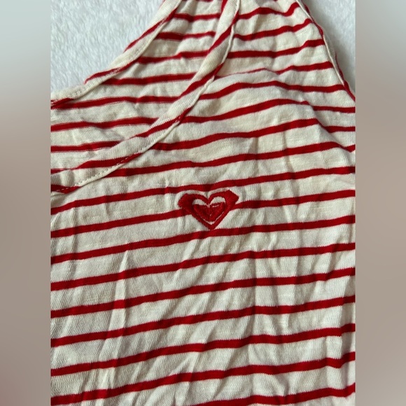 Red and White Striped Roxy Cropped Tank​ - Picture 3 of 4
